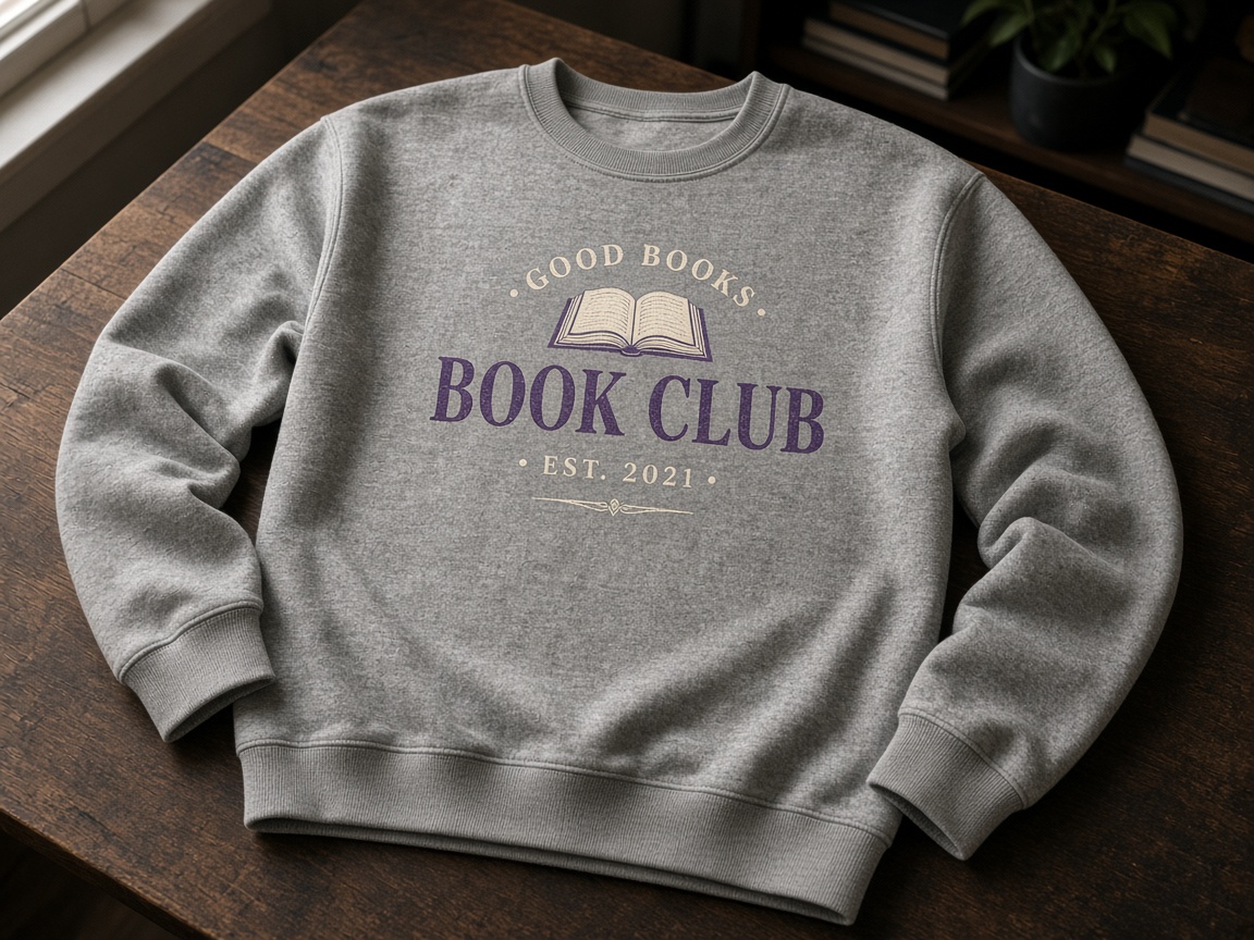 Book Club sweatshirt stüdyo fotoğrafı